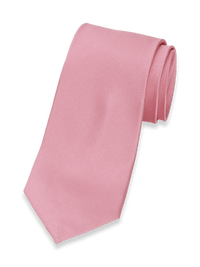 Solid Twill Woven Silk Tie - Pink