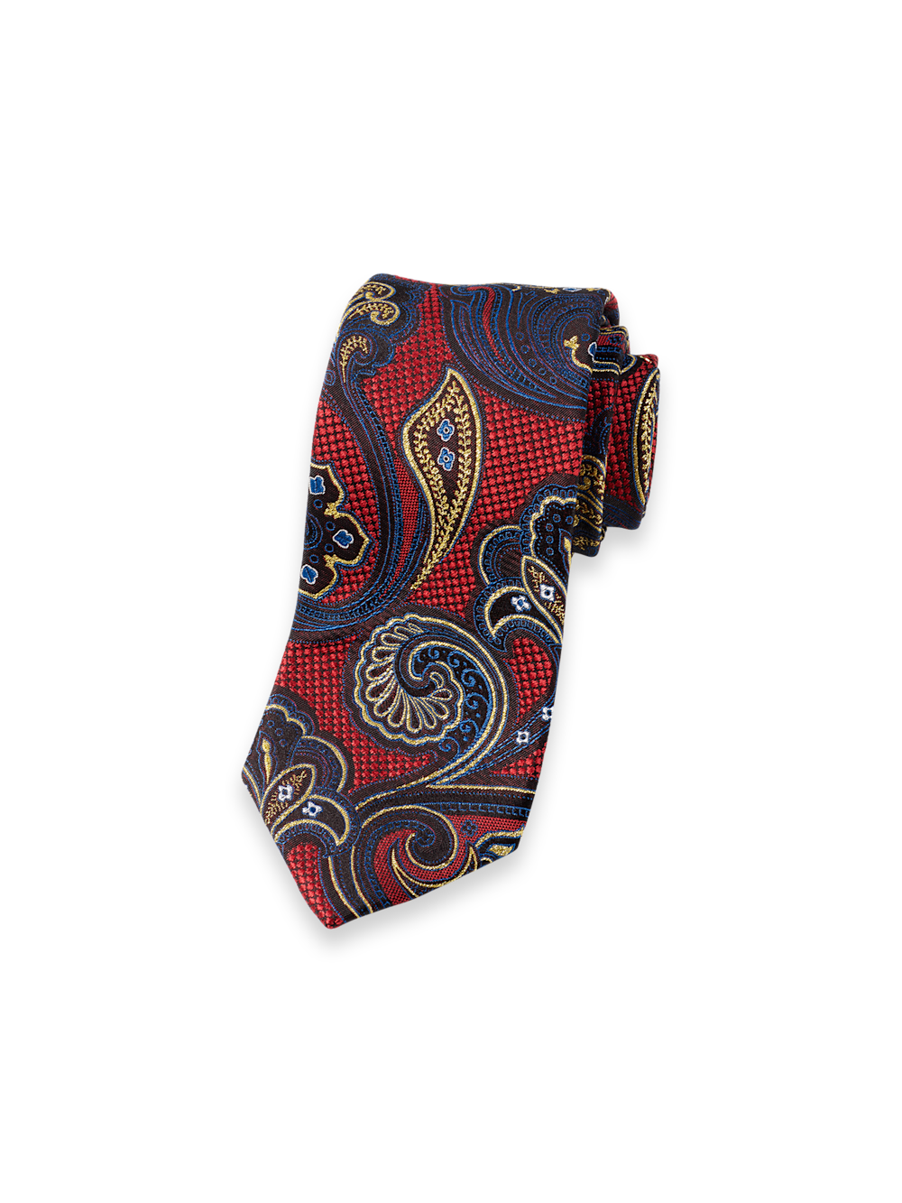 Product Image of Paisley Woven Silk Blend Tie-Red