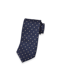 Dot Woven Silk Blend Tie - Blue