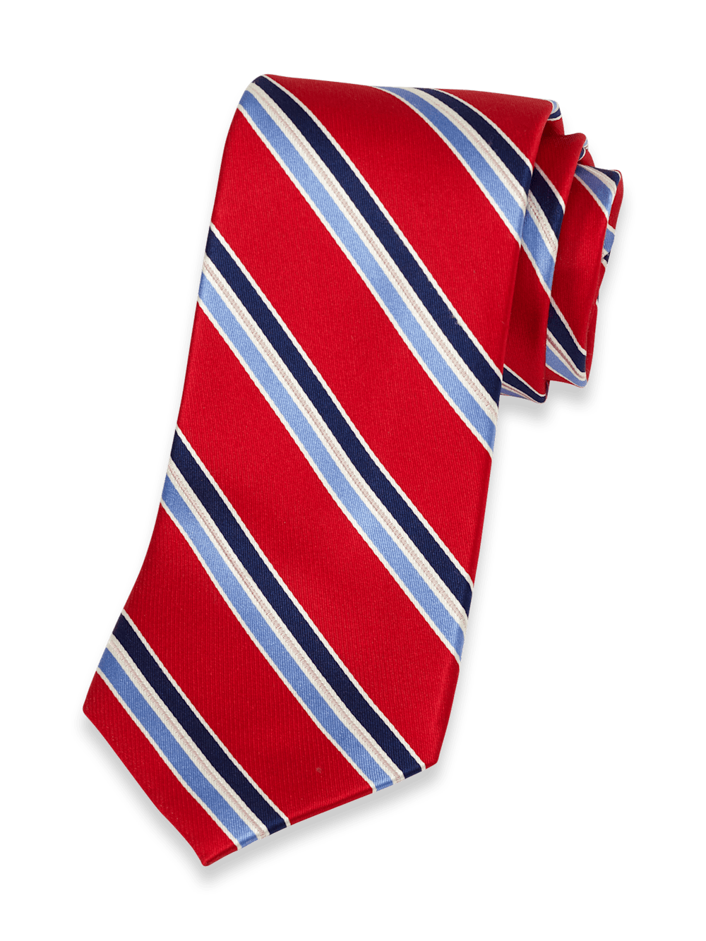 Product Image of Stripe Woven Silk Tie-Red/Blue