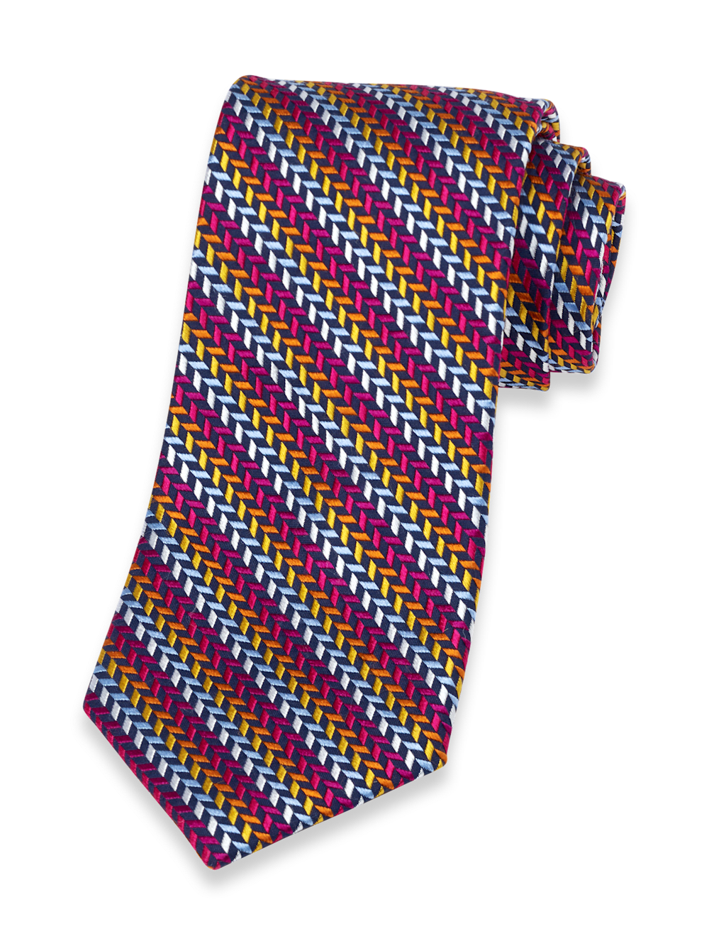 Product Image of Geometric Woven Silk Tie-Multi