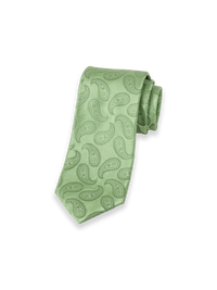 Paisley Woven Silk Tie - Green
