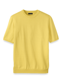 Supima Cotton Crew Neck Sweater - Light Yellow