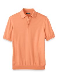 Supima Cotton Three Button Polo - Coral