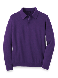 Supima Cotton Three Button Polo - Plum