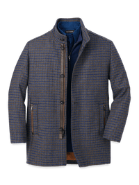 Wool Blend Check Carcoat - Multi