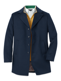 Wool Blend Topcoat - Navy