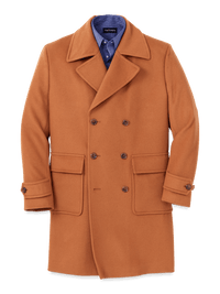 Wool Double Breasted Topcoat - Whiskey