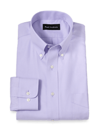 Non-Iron Cotton Pinpoint Solid Button Down Collar Dress Shirt - Lavender