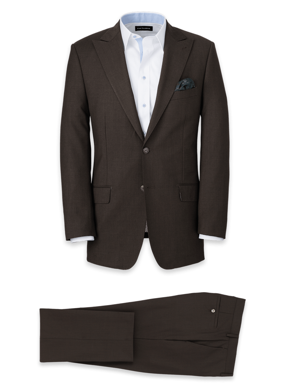 Product Image of Wool Stretch Bengaline Single Breasted Peak Lapel Suit-0