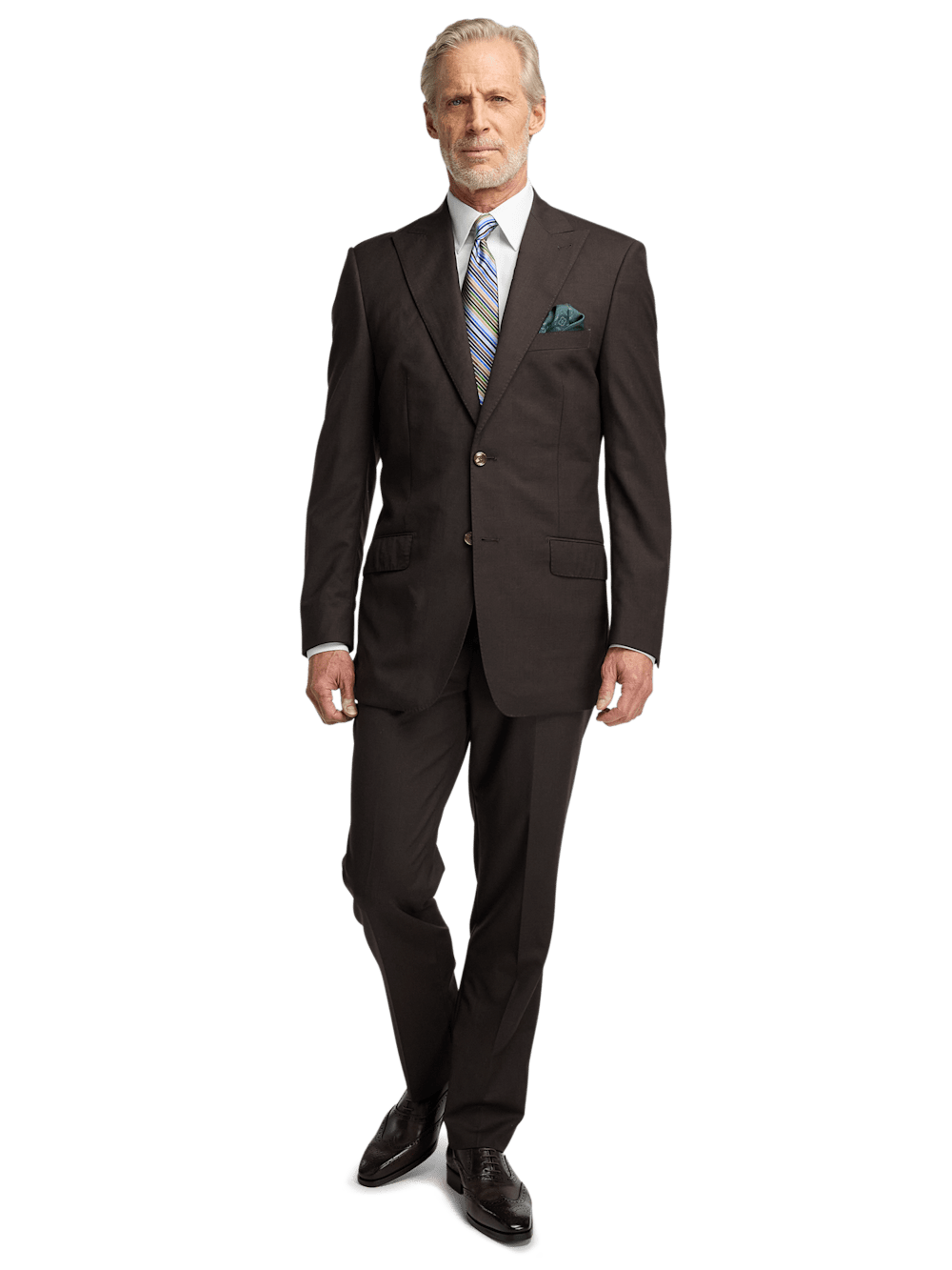 Alternate Image of Wool Stretch Bengaline Single Breasted Peak Lapel Suit-1