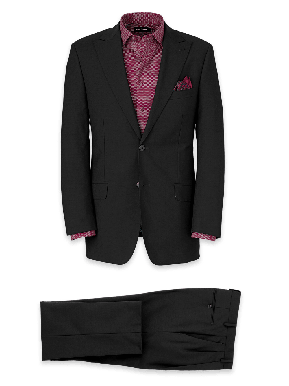 Product Image of Wool Stretch Bengaline Single Breasted Peak Lapel Suit-0