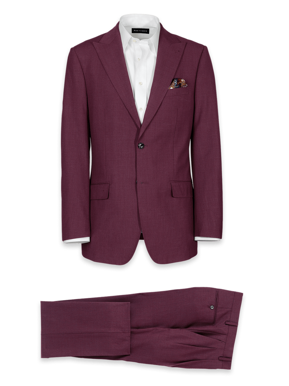 Product Image of Wool Stretch Bengaline Single Breasted Peak Lapel Suit-0