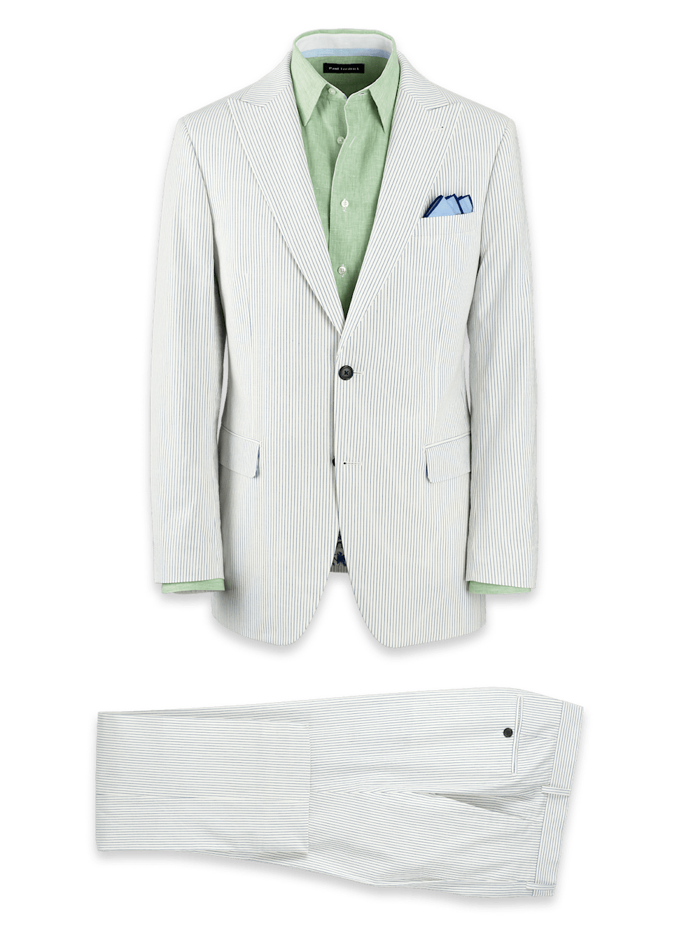 Product Image of Cotton Stretch Stripe Seersucker Peak Lapel Suit-0
