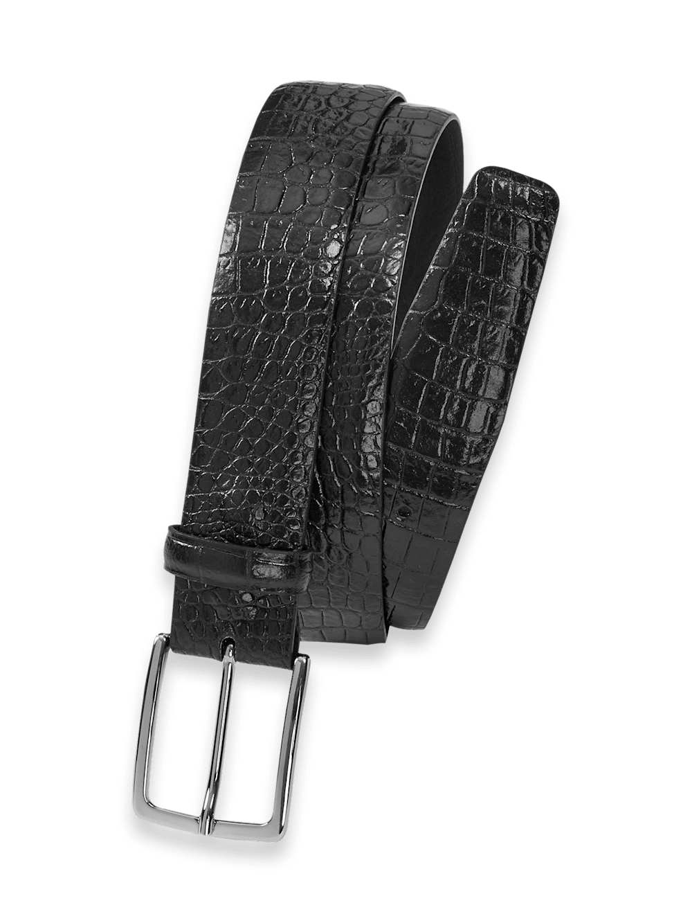Product Image of Crocodile Embossed With Changeable Buckle Belt-Black