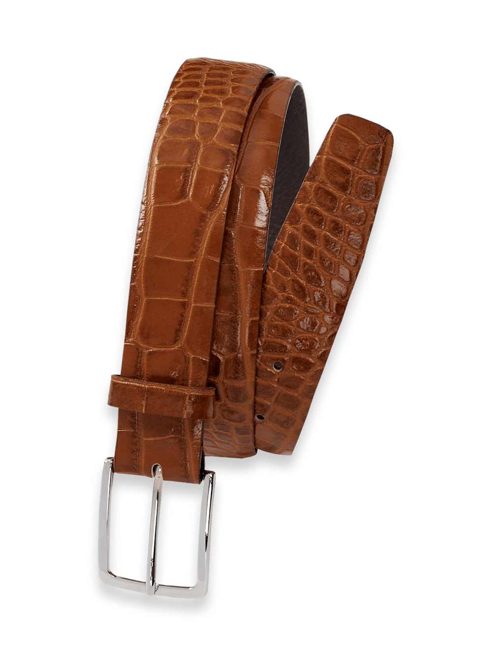 Product Image of Crocodile Embossed With Changeable Buckle Belt-Brandy