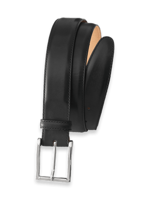 Leather Belt with Changeable Buckle - Black