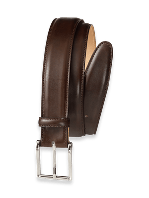 Leather Belt with Changeable Buckle - Brown