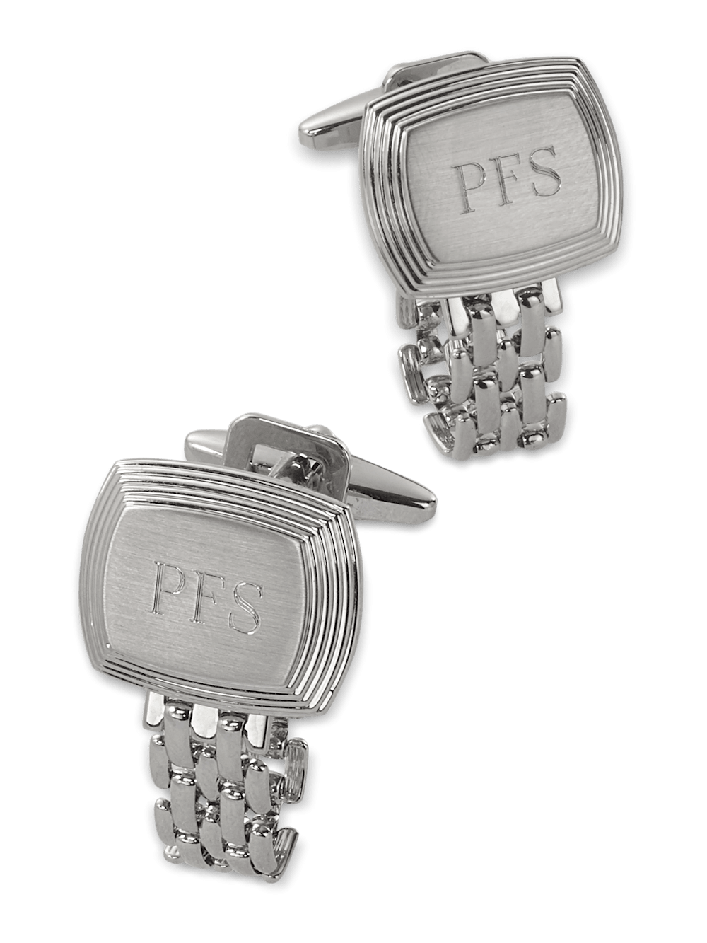 Product Image of Chain Wrap Engravable Cufflinks-Silver