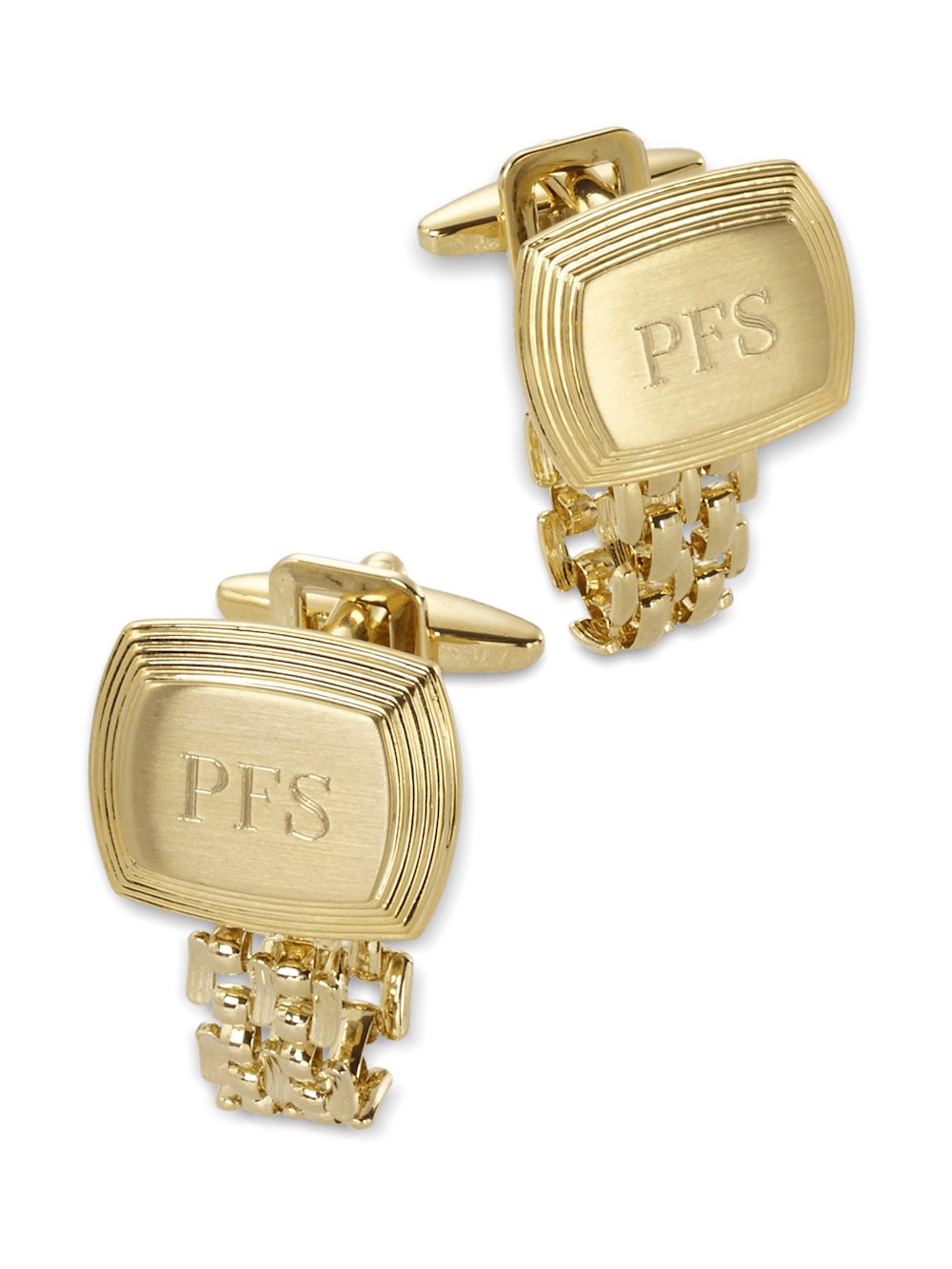 Product Image of Chain Wrap Engravable Cufflinks-Gold