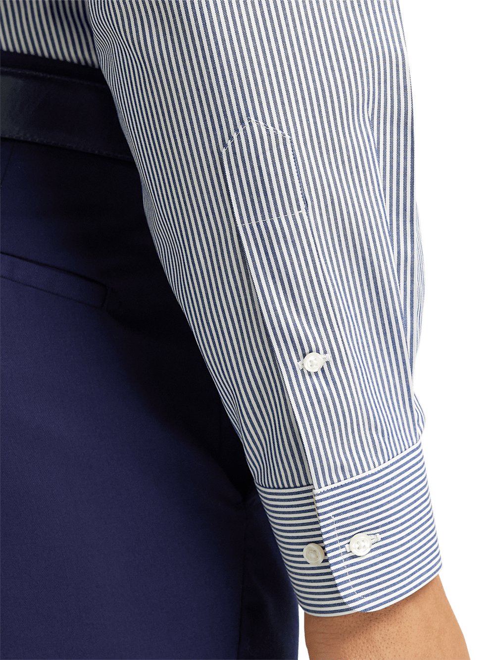 Alternate Image of Non-iron Cotton Stripe Dress Shirt With Contrast Trim-3