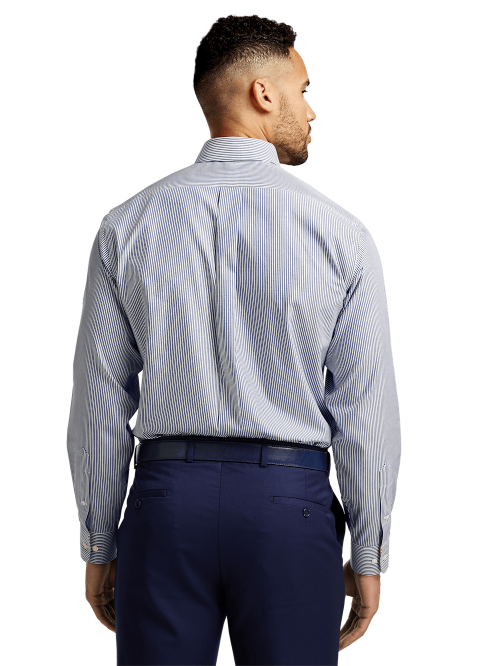 Alternate Image of Non-iron Cotton Stripe Dress Shirt With Contrast Trim-4
