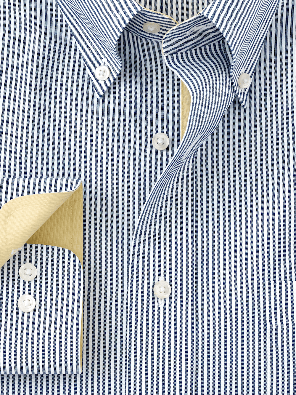 Alternate Image of Non-iron Cotton Stripe Dress Shirt With Contrast Trim-5