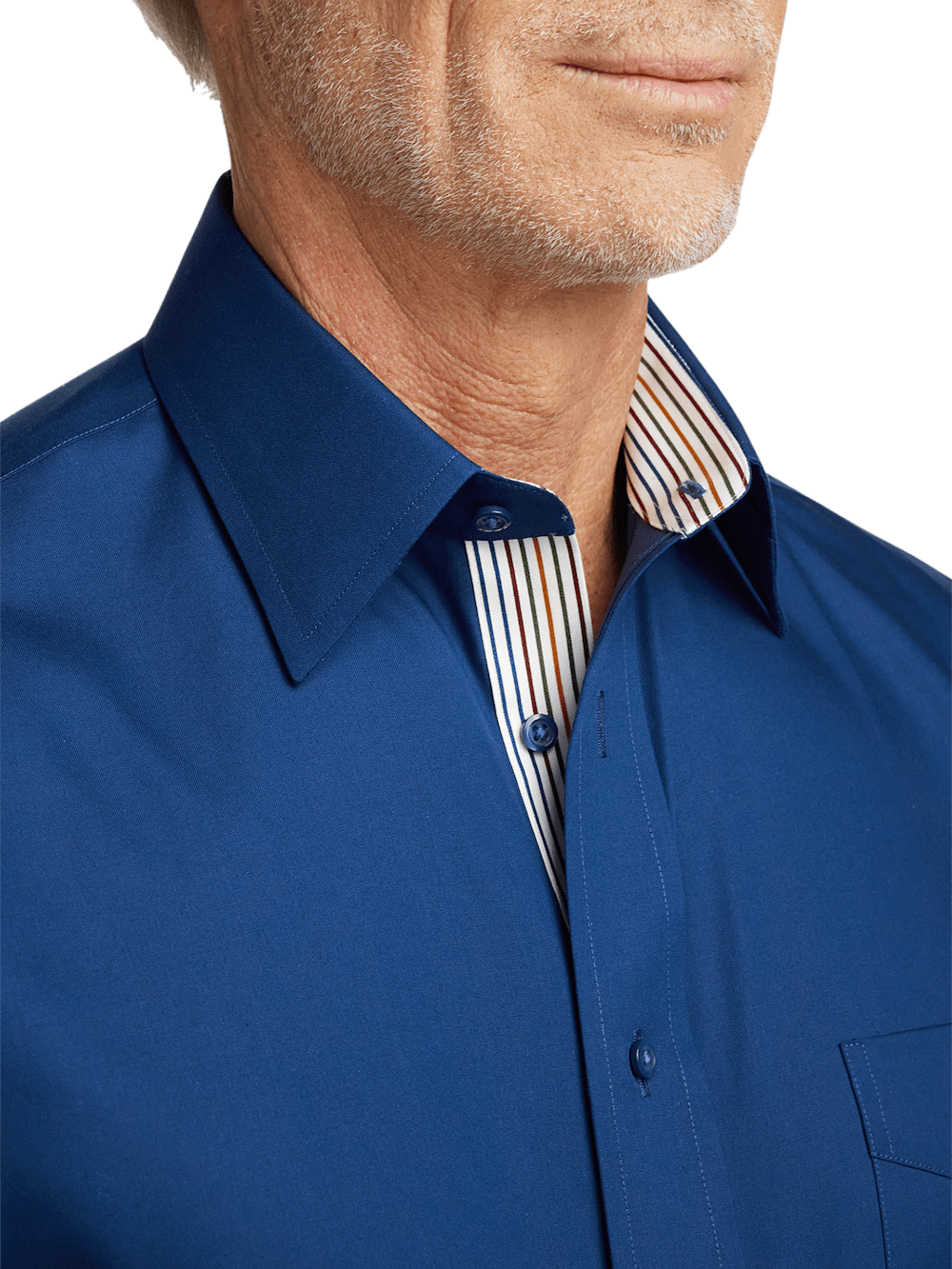 Alternate Image of Non-iron Cotton Solid Dress Shirt With Contrast Trim-2