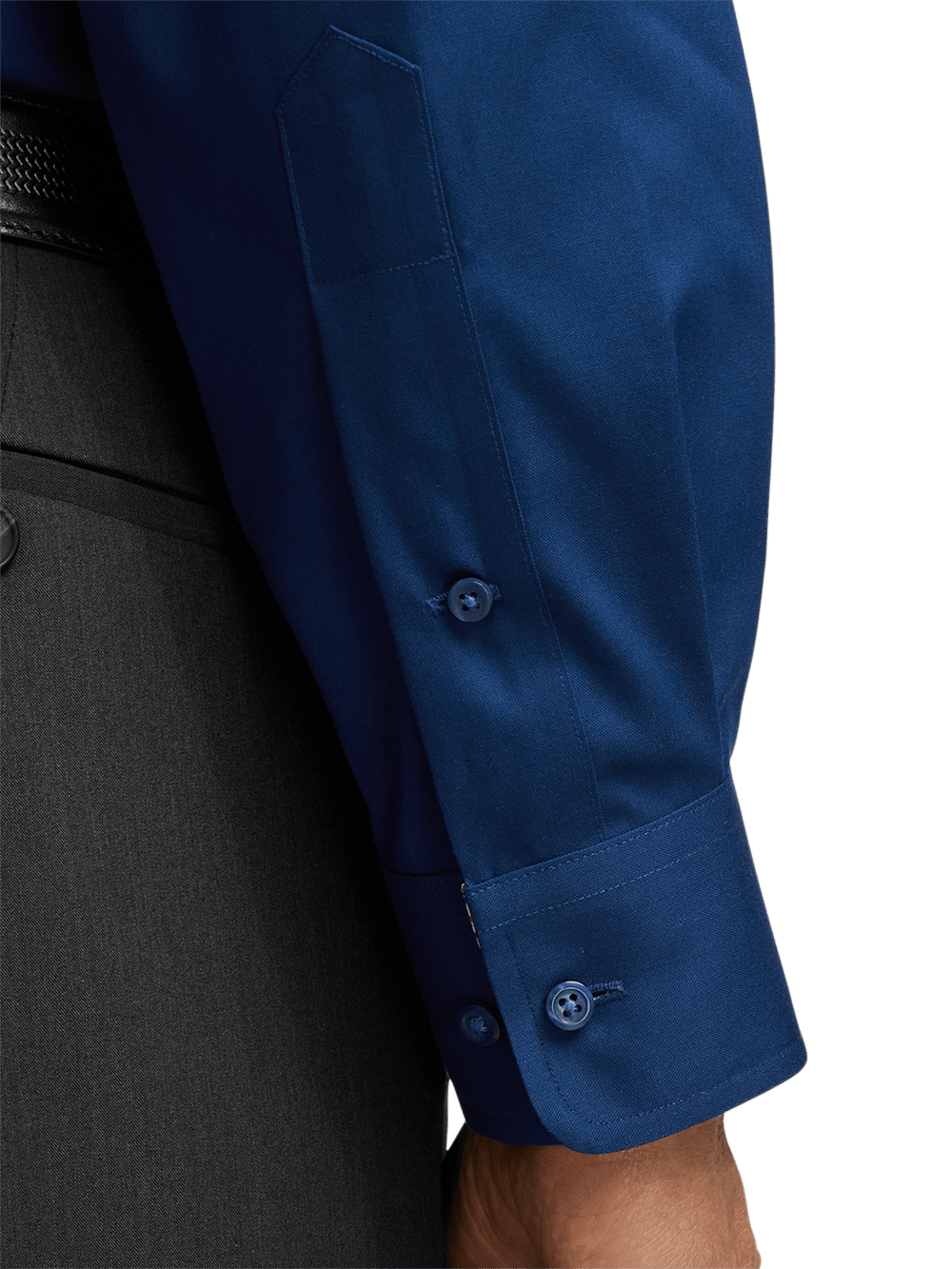 Alternate Image of Non-iron Cotton Solid Dress Shirt With Contrast Trim-3