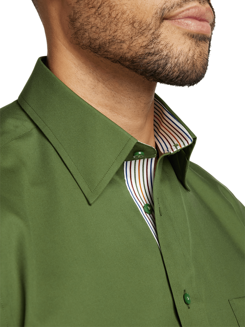 Alternate Image of Non-iron Cotton Solid Dress Shirt With Contrast Trim-2