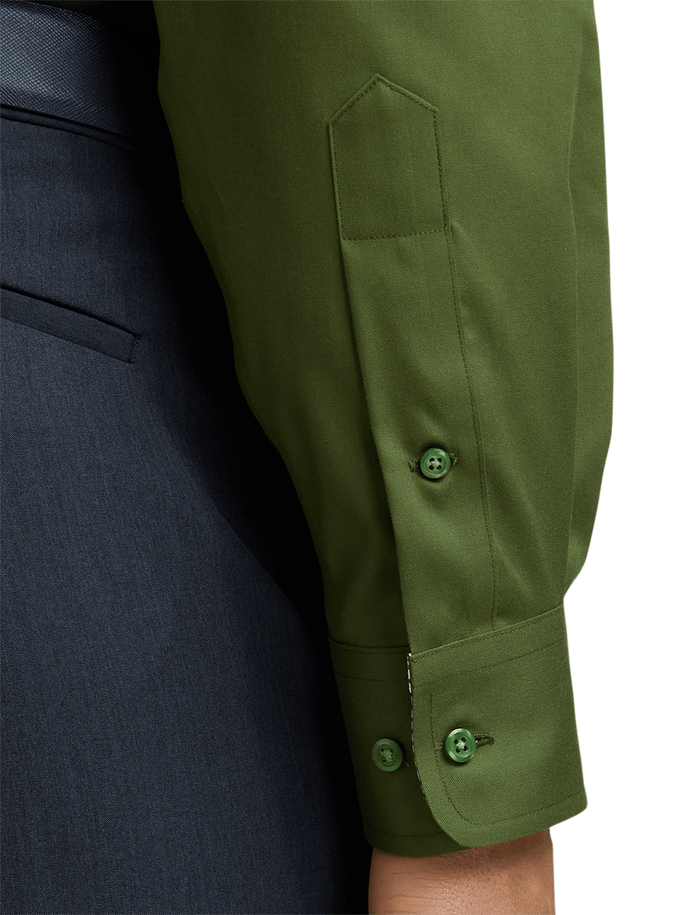Alternate Image of Non-iron Cotton Solid Dress Shirt With Contrast Trim-3