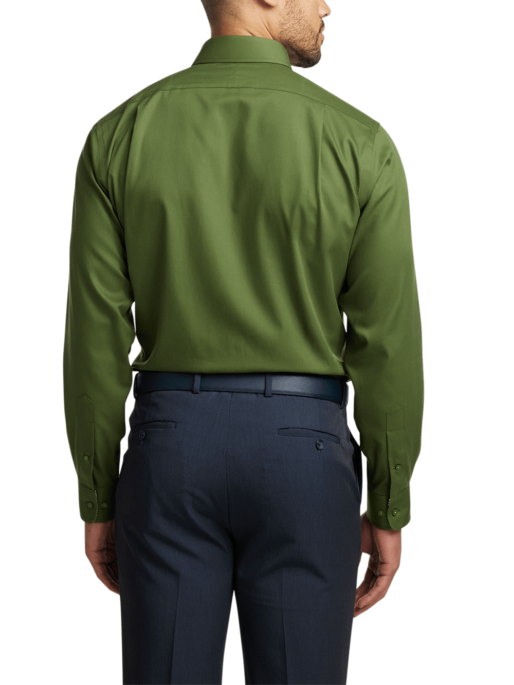 Alternate Image of Non-iron Cotton Solid Dress Shirt With Contrast Trim-4