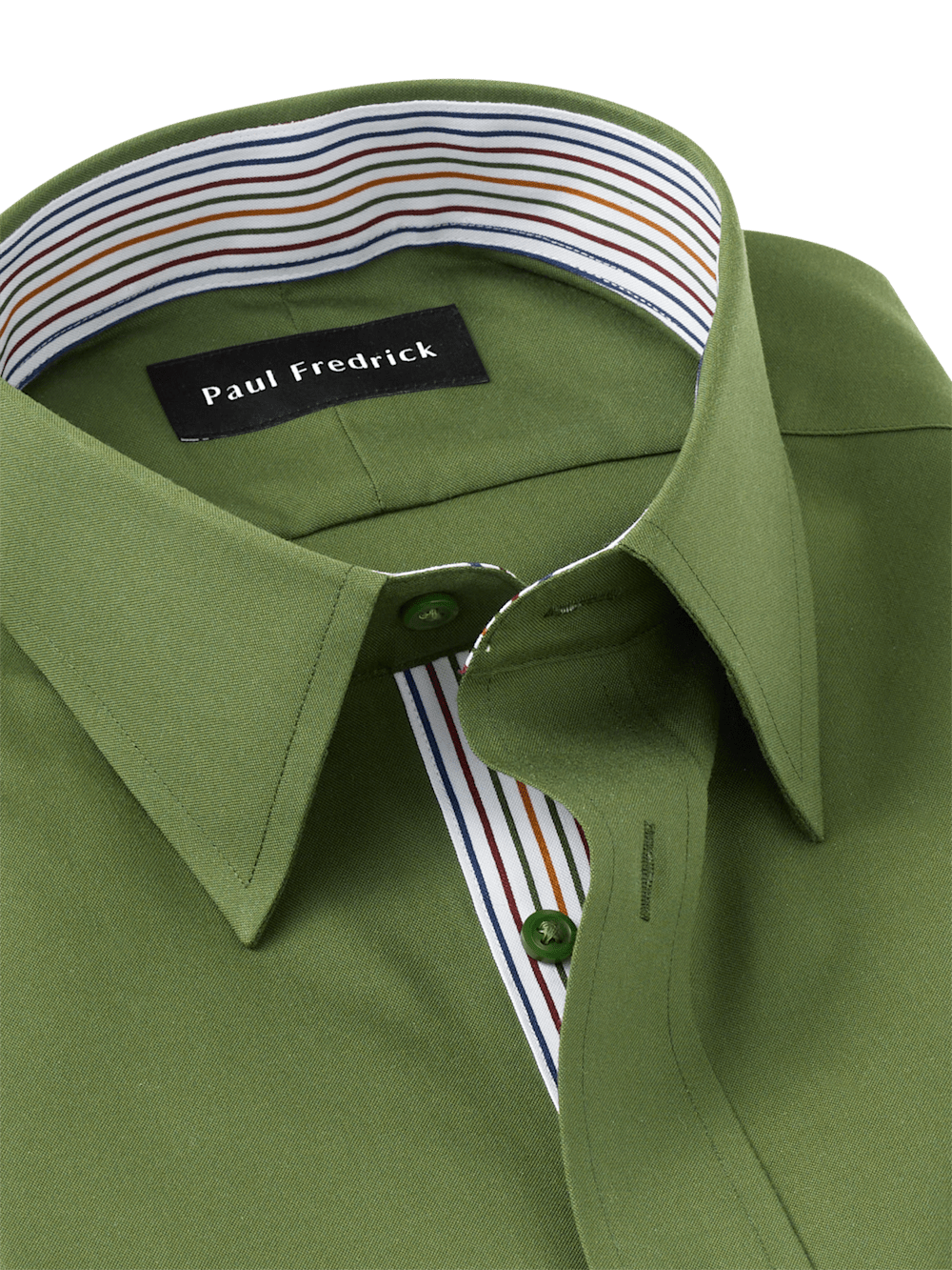 Alternate Image of Non-iron Cotton Solid Dress Shirt With Contrast Trim-6