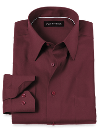 Non-Iron Cotton Solid Dress Shirt - Burgundy