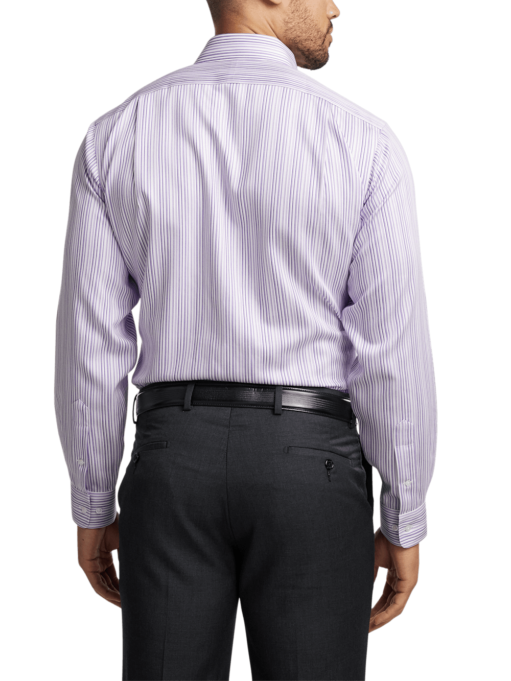 Alternate Image of Non-iron Cotton Stripe Dress Shirt With Contrast Trim-4