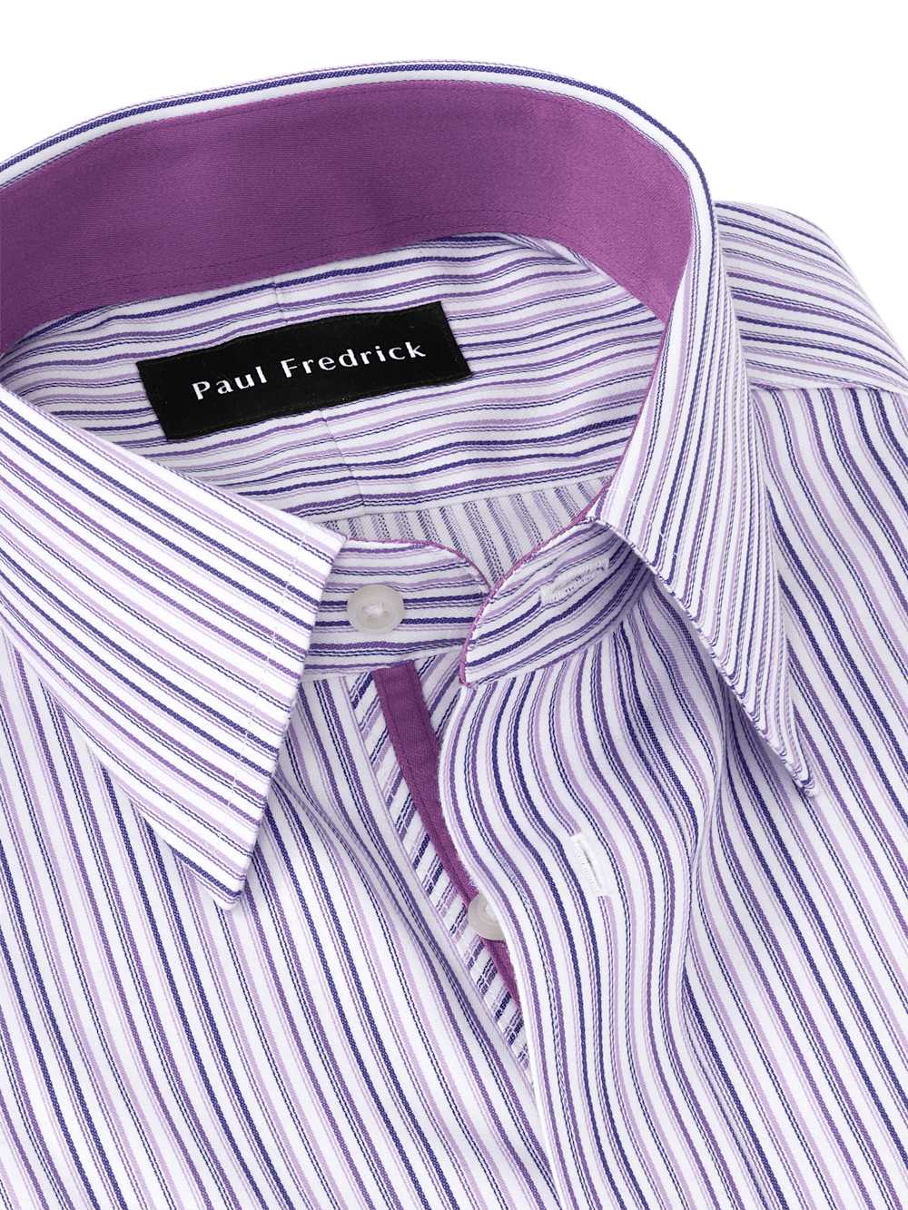 Alternate Image of Non-iron Cotton Stripe Dress Shirt With Contrast Trim-6