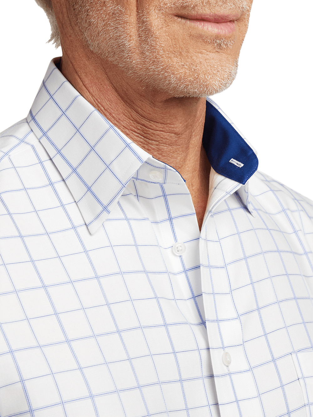 Alternate Image of Non-iron Cotton Windowpane Dress Shirt With Contrast Trim-2