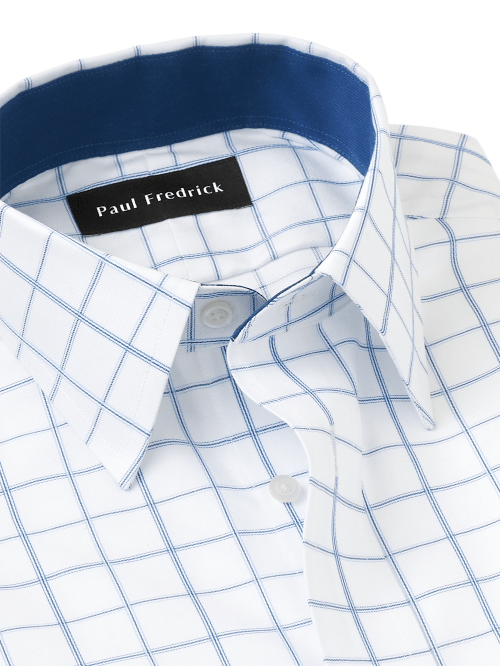 Alternate Image of Non-iron Cotton Windowpane Dress Shirt With Contrast Trim-6