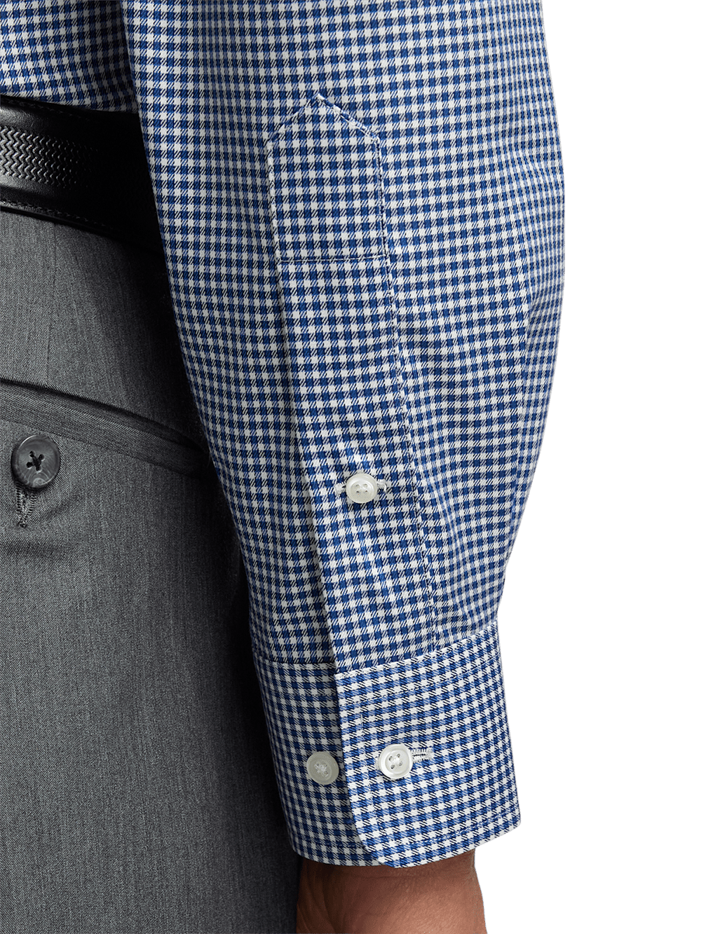 Alternate Image of Non-iron Cotton Gingham Dress Shirt With Contrast Trim-3