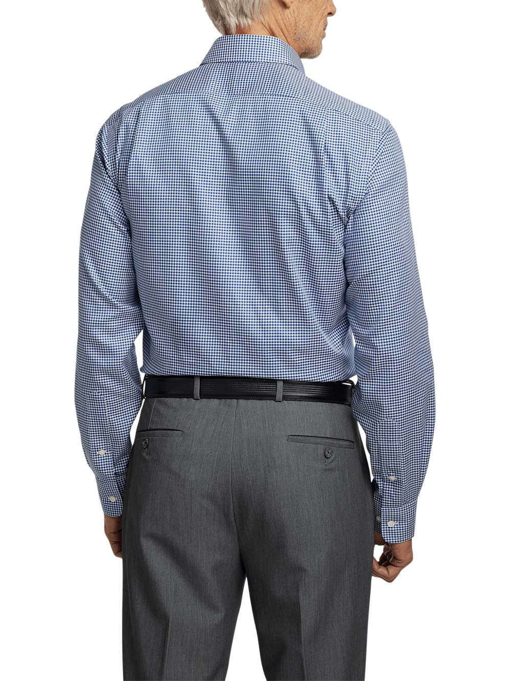 Alternate Image of Non-iron Cotton Gingham Dress Shirt With Contrast Trim-4