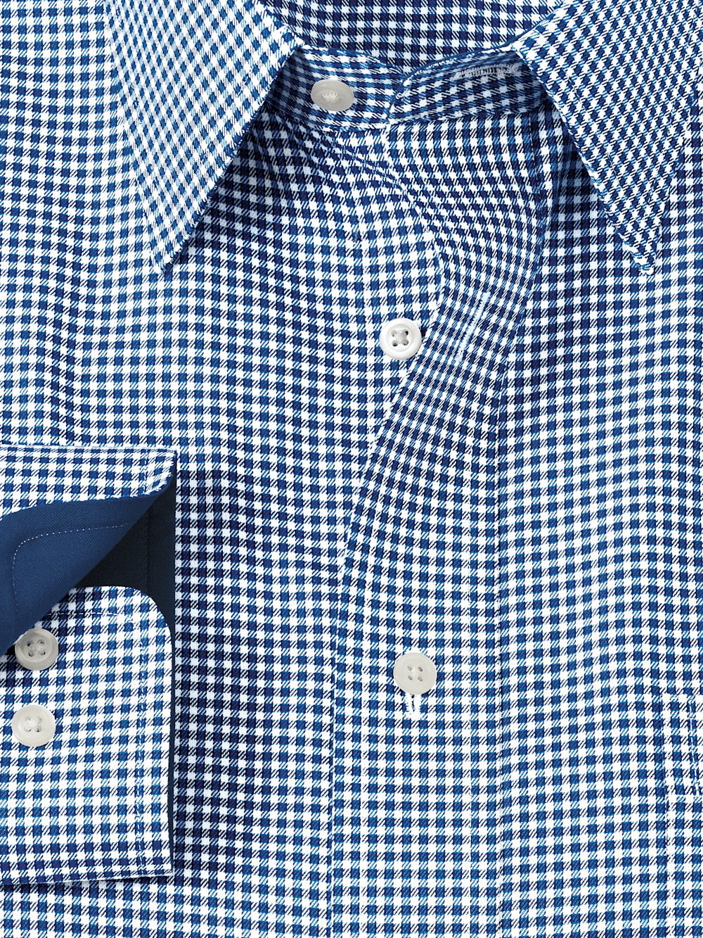 Alternate Image of Non-iron Cotton Gingham Dress Shirt With Contrast Trim-5