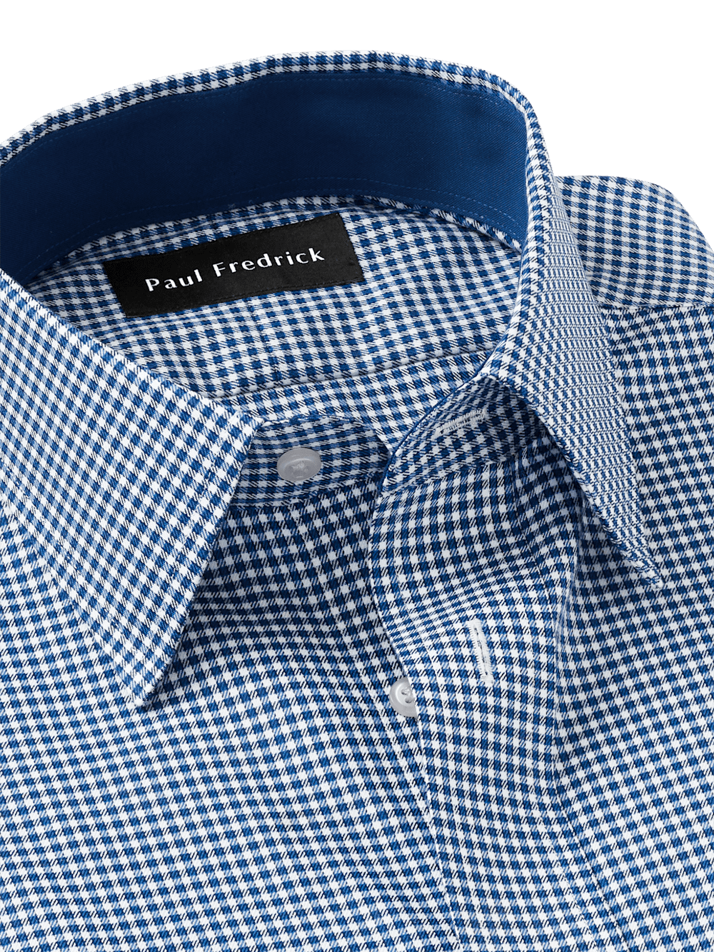 Alternate Image of Non-iron Cotton Gingham Dress Shirt With Contrast Trim-6