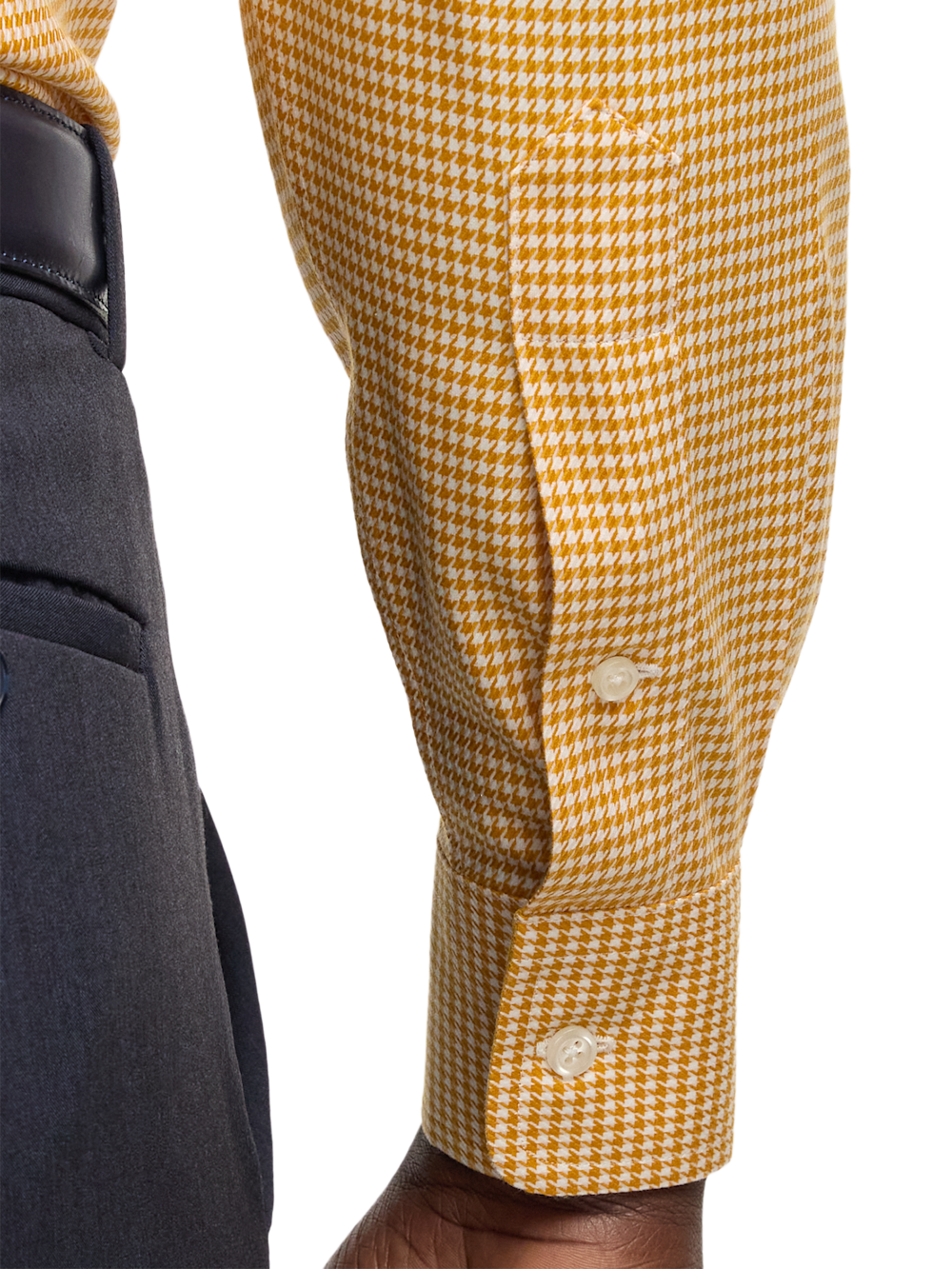 Alternate Image of Comfort Stretch Non-iron Houndstooth Dress Shirt With Contrast Trim-3