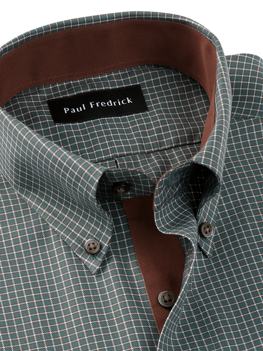Alternate Image of Comfort Stretch Non-iron Check Dress Shirt With Contrast Trim-6