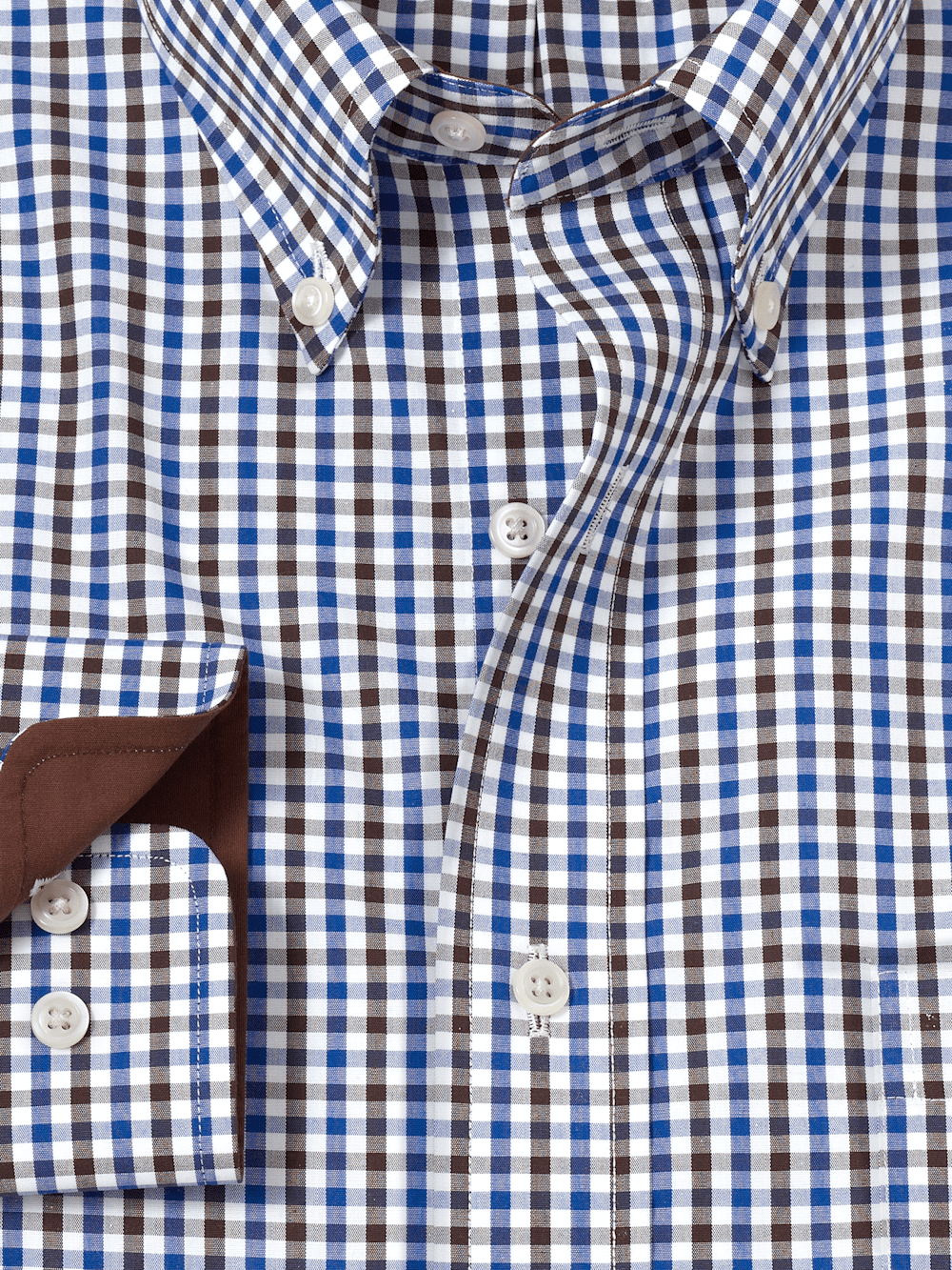 Alternate Image of Non-iron Cotton Gingham Dress Shirt With Contrast Trim-5
