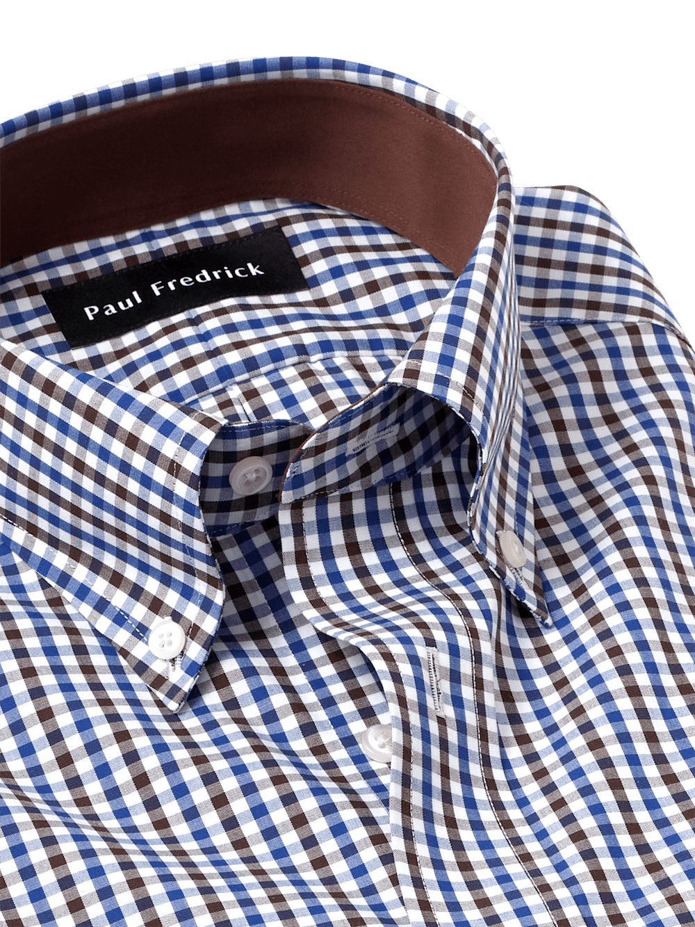 Alternate Image of Non-iron Cotton Gingham Dress Shirt With Contrast Trim-6