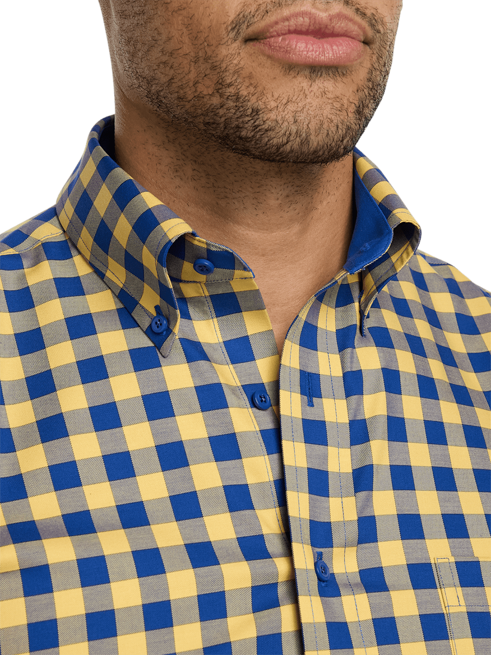 Alternate Image of Non-iron Cotton Gingham Dress Shirt With Contrast Trim-2