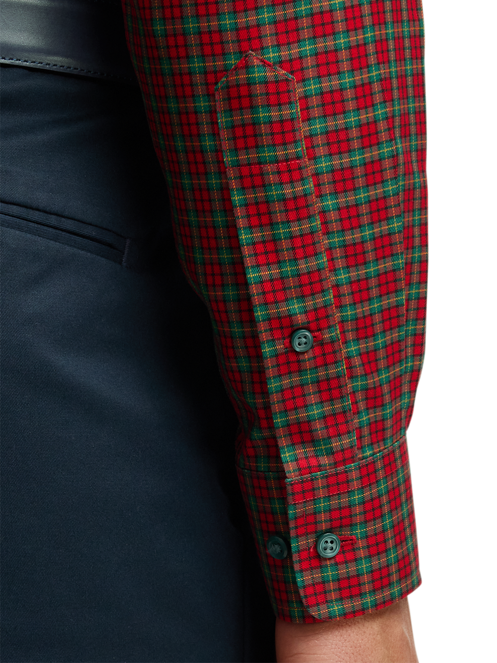 Alternate Image of Comfort Stretch Non-iron Plaid Dress Shirt With Contrast Trim-3