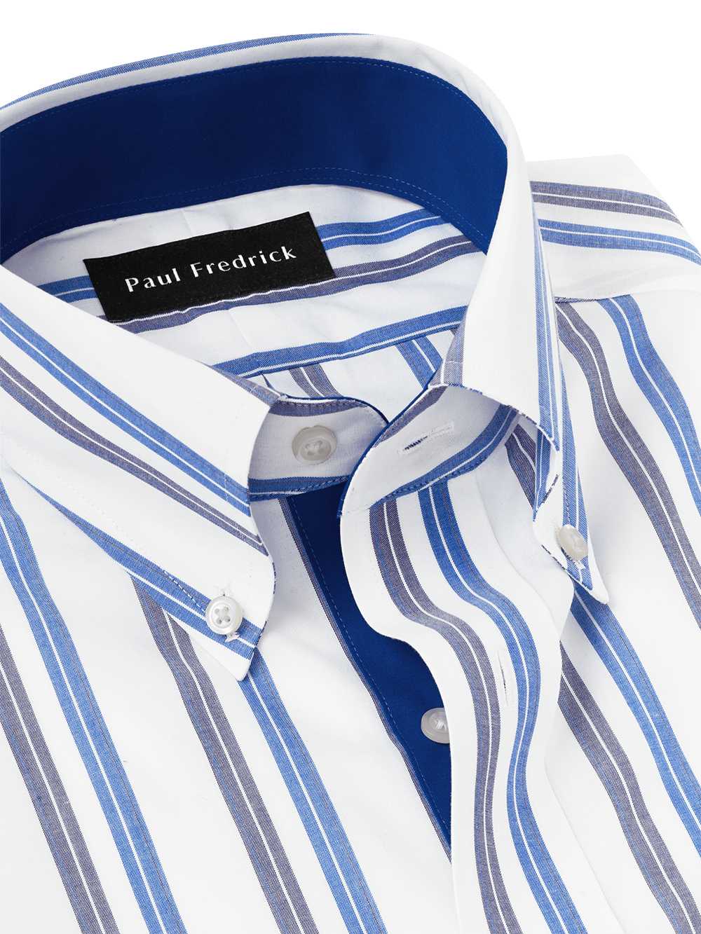 Alternate Image of Non-iron Cotton Stripe Dress Shirt With Contrast Trim-6