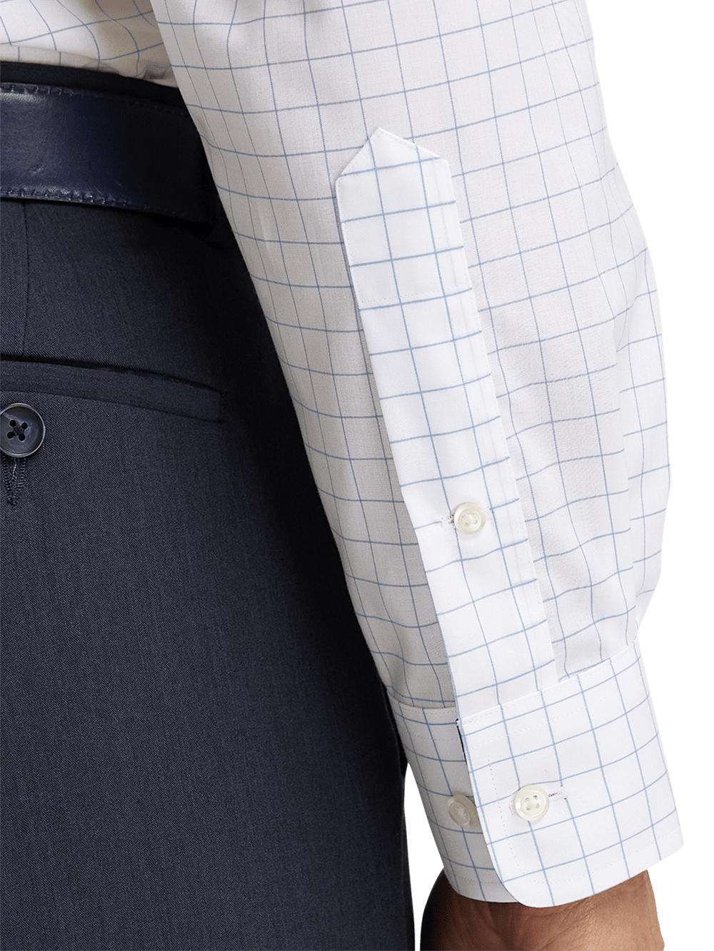 Alternate Image of Non-iron Cotton Check Dress Shirt With Contrast Trim-3